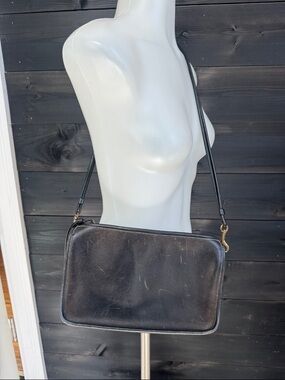 Vintage Coach Leather Basic Bag Original‎ 1970’s NYC Black Talon Zipper